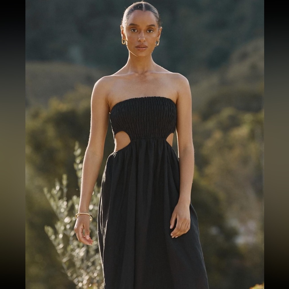 DISSH Nell linen cut out maxi dress